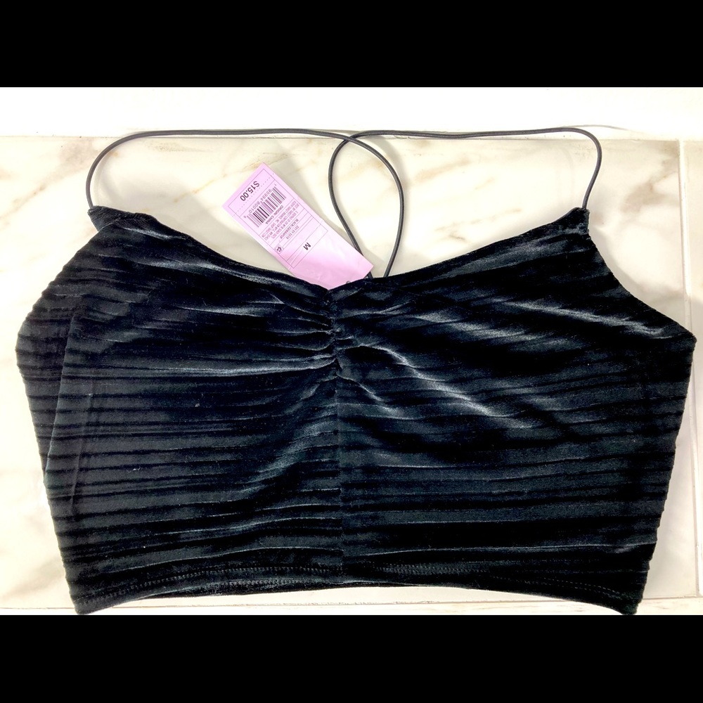 WILD FABLE, VELVET TANK TOP, CINCHED FRONT , TINY, SLIM FIT, MEDIUM SIZE